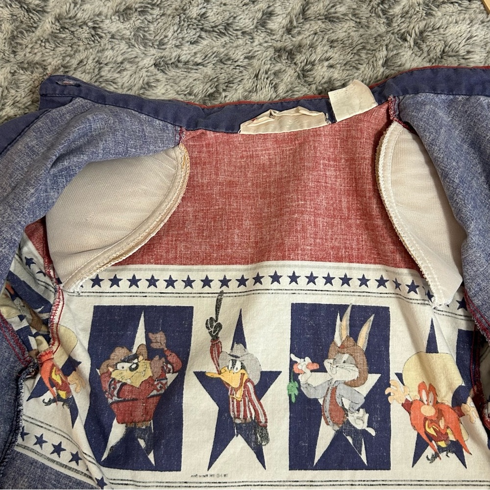 Vintage 1993 Looney Tunes Western Collection Karman Cowboy Shirt L - Picture 10 of 13